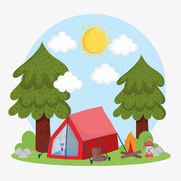 Палатка для кемпинга — стоковый вектор