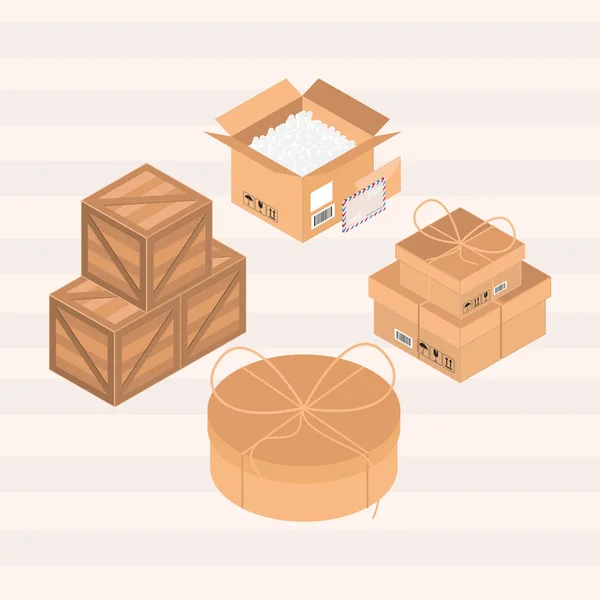 Коробки доставки упаковки — стоковий вектор