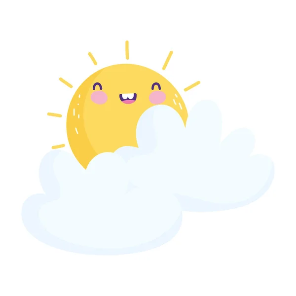 かわいい太陽の雲 — ストックベクタ
