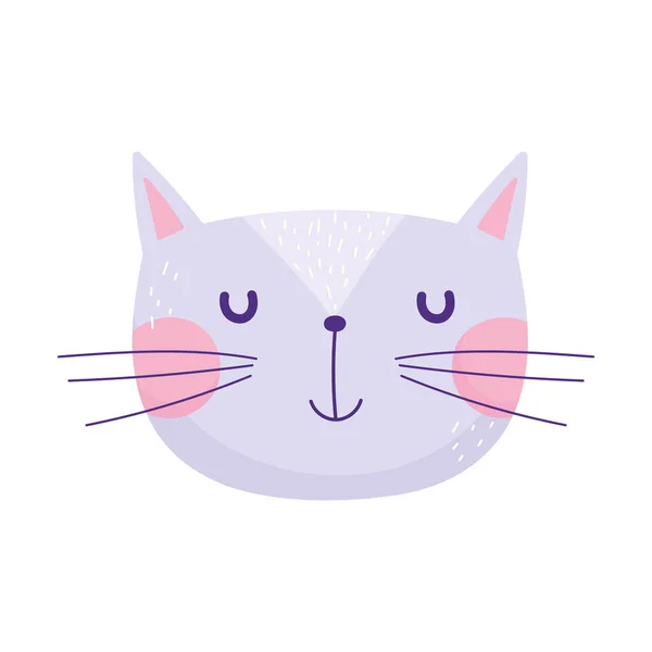 Niedliche Katze Gesicht Karikatur — Stockvektor