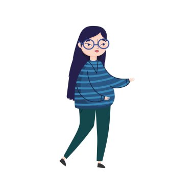 Kız gözlük takıyor