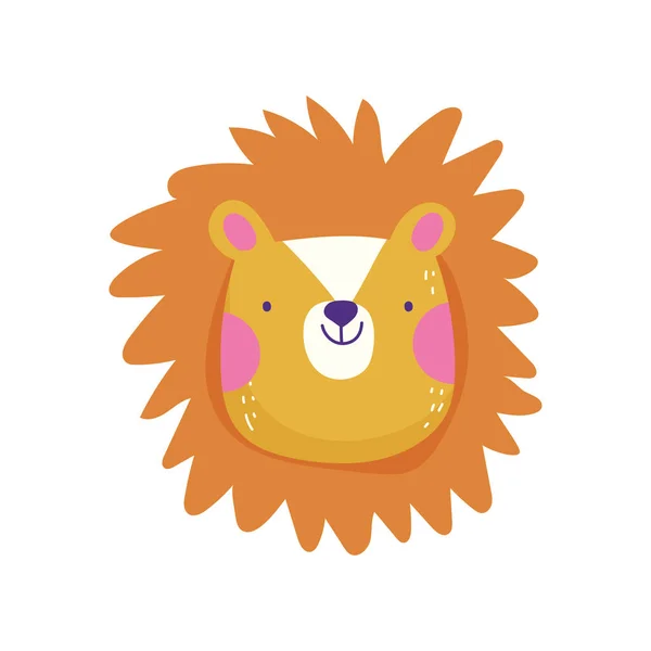 Lindo león cara de dibujos animados — Vector de stock