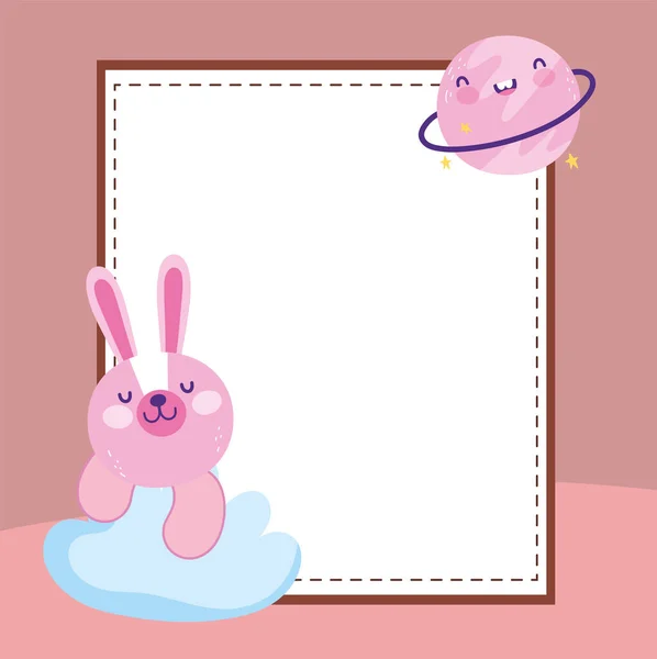 Mignonne bannière vide lapin — Image vectorielle