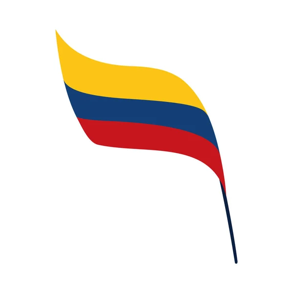 Drapeau colombien en pole — Image vectorielle