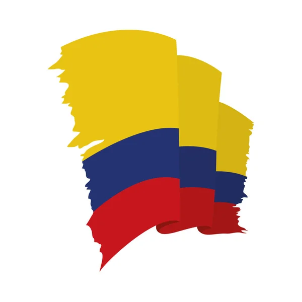 Ondeando bandera de Colombia — Archivo Imágenes Vectoriales