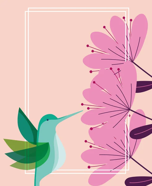 Kolibrie bloemen spandoek — Stockvector