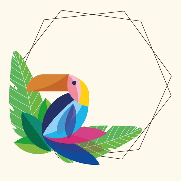 エキゾチックな鳥の葉 — ストックベクタ