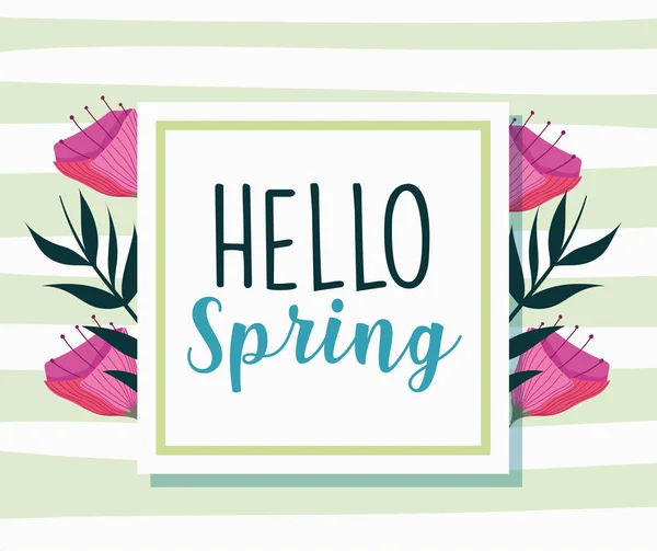 Hello spring label — Stock Vector