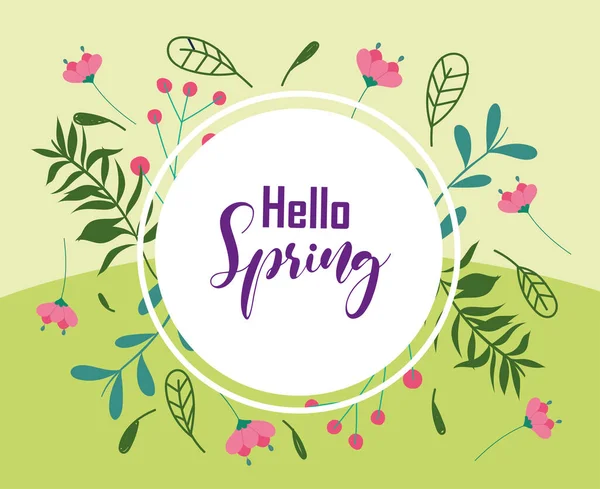 Hello spring badge — Stock Vector