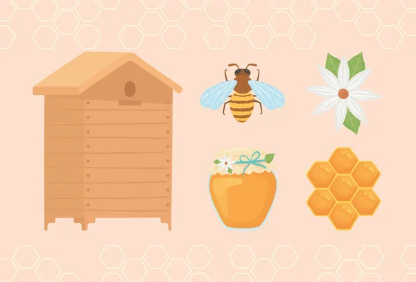 Ícone de desenho animado apicultura — Vetor de Stock