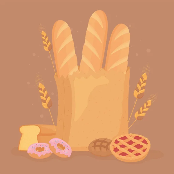 Brot als Dessertspeise — Stockvektor