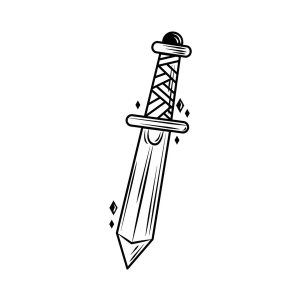Středověký náčrt meče — Stockový vektor
