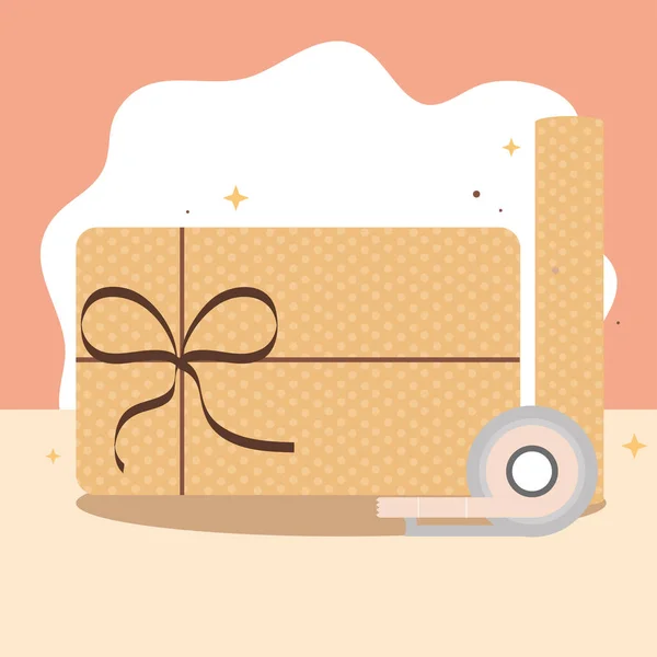 Papier cadeau emballage — Image vectorielle