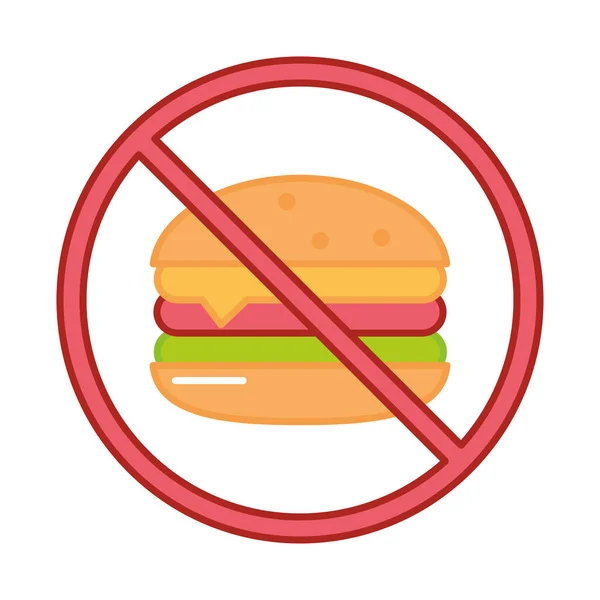 Fast food prohibited — Vettoriale Stock