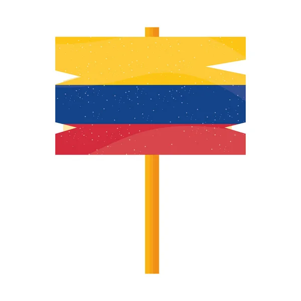 Colombia flag wooden — Archivo Imágenes Vectoriales