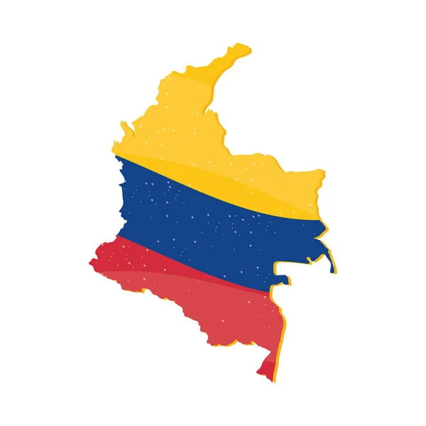 Colombia flag in map —  Vetores de Stock