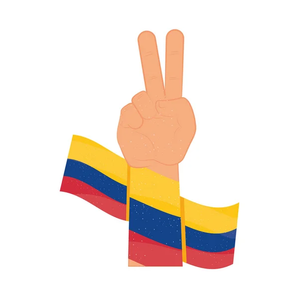 Colombia flag peace and love — Stock Vector