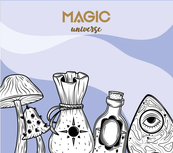 Magic universe sketch — Vetor de Stock
