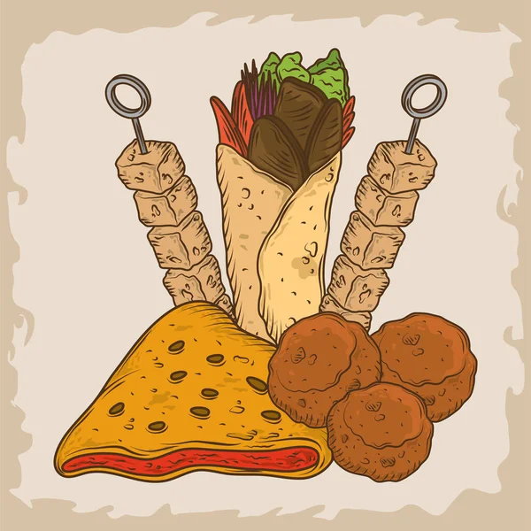 Arabic food menu — Stockvektor