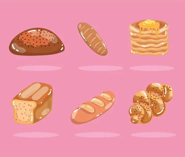 Bakery different breads — Stockový vektor