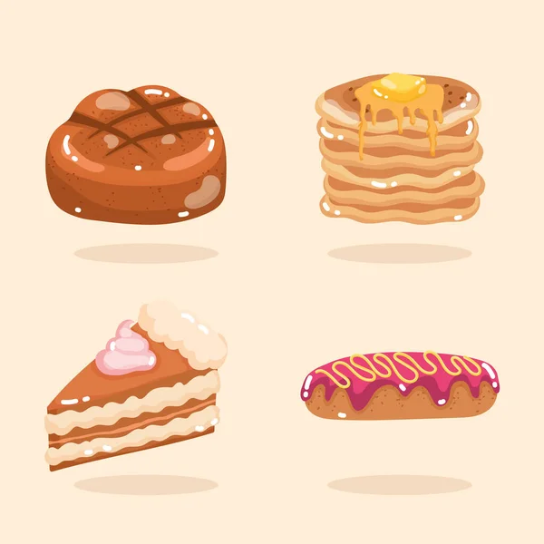 Bakery dessert set — Vector de stock