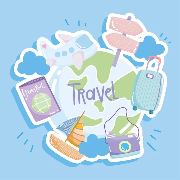 Travel vacations banner — ストックベクタ