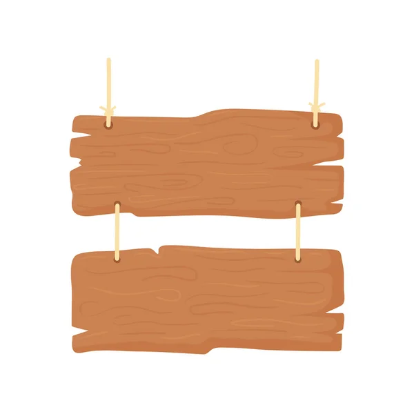 Hanging wood boards — стоковый вектор