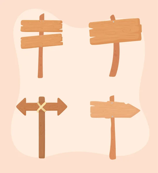 Wood boards sign set — ストックベクタ