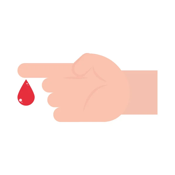 Hand blood drop — Stock Vector