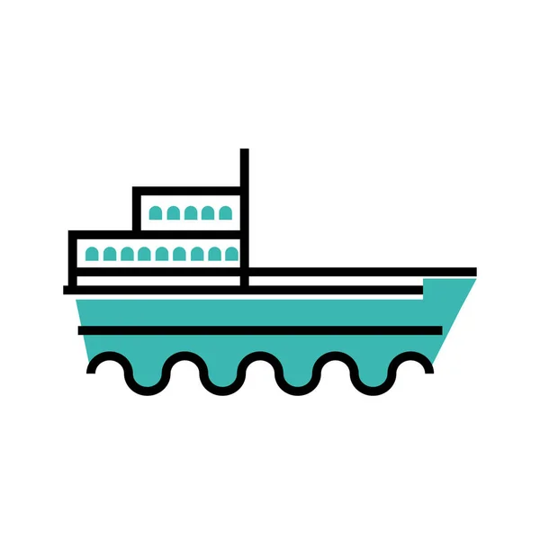 Boat water transport linear — Vetor de Stock