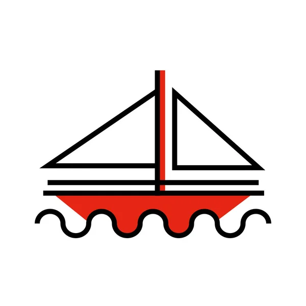 Sailboat transport linear — ストックベクタ