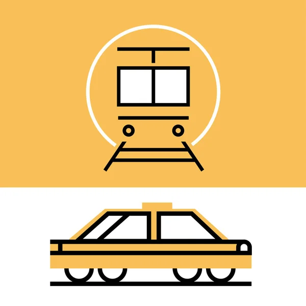 Train taxi transport — стоковый вектор