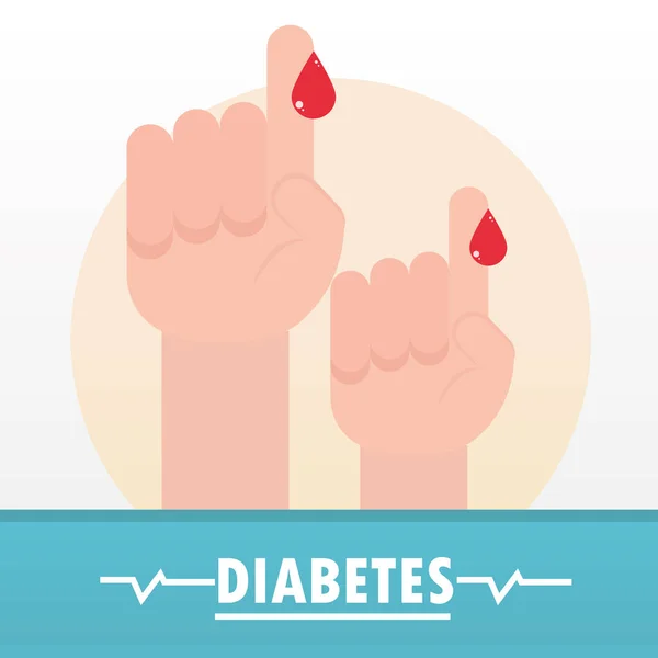 Diabetes fingers control —  Vetores de Stock