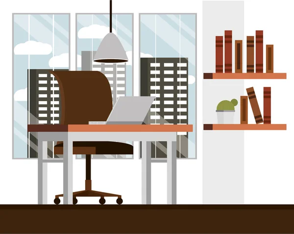 Office workspace interior — Image vectorielle