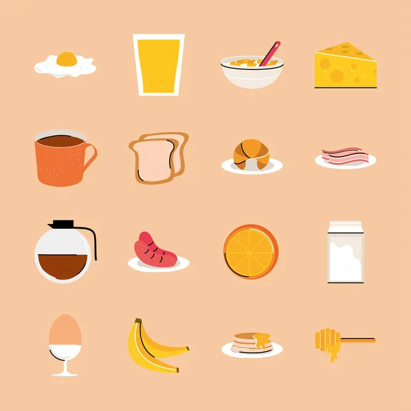 Desayuno recolección de alimentos — Archivo Imágenes Vectoriales