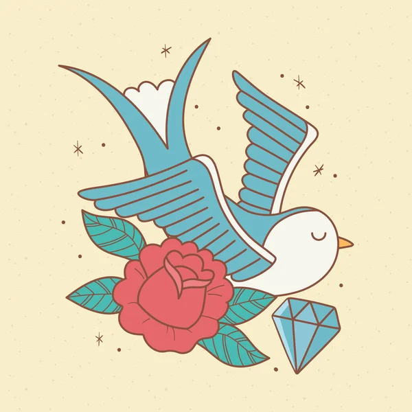 Птичий цветок — стоковый вектор