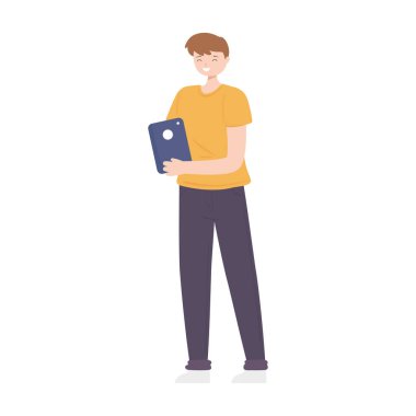 Tablet kullanan adam