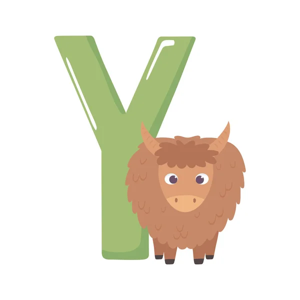 Yak dierlijk alfabet — Stockvector