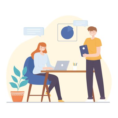 Raporu tartışan iş arkadaşları