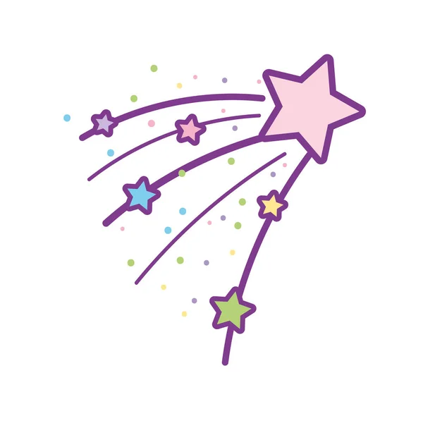 Estrelas decoração desenhos animados — Vetor de Stock