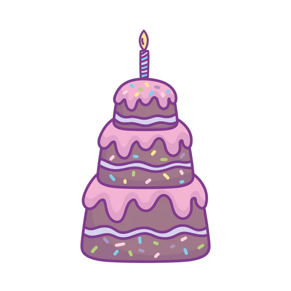 Birthday chocolate cake — Stock Vector