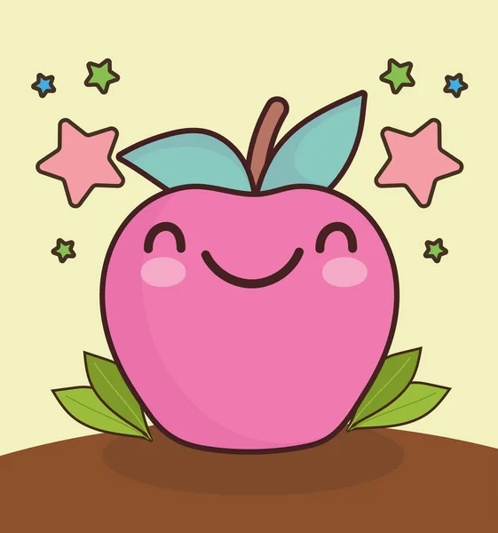 귀여운 사과 열매 — 스톡 벡터