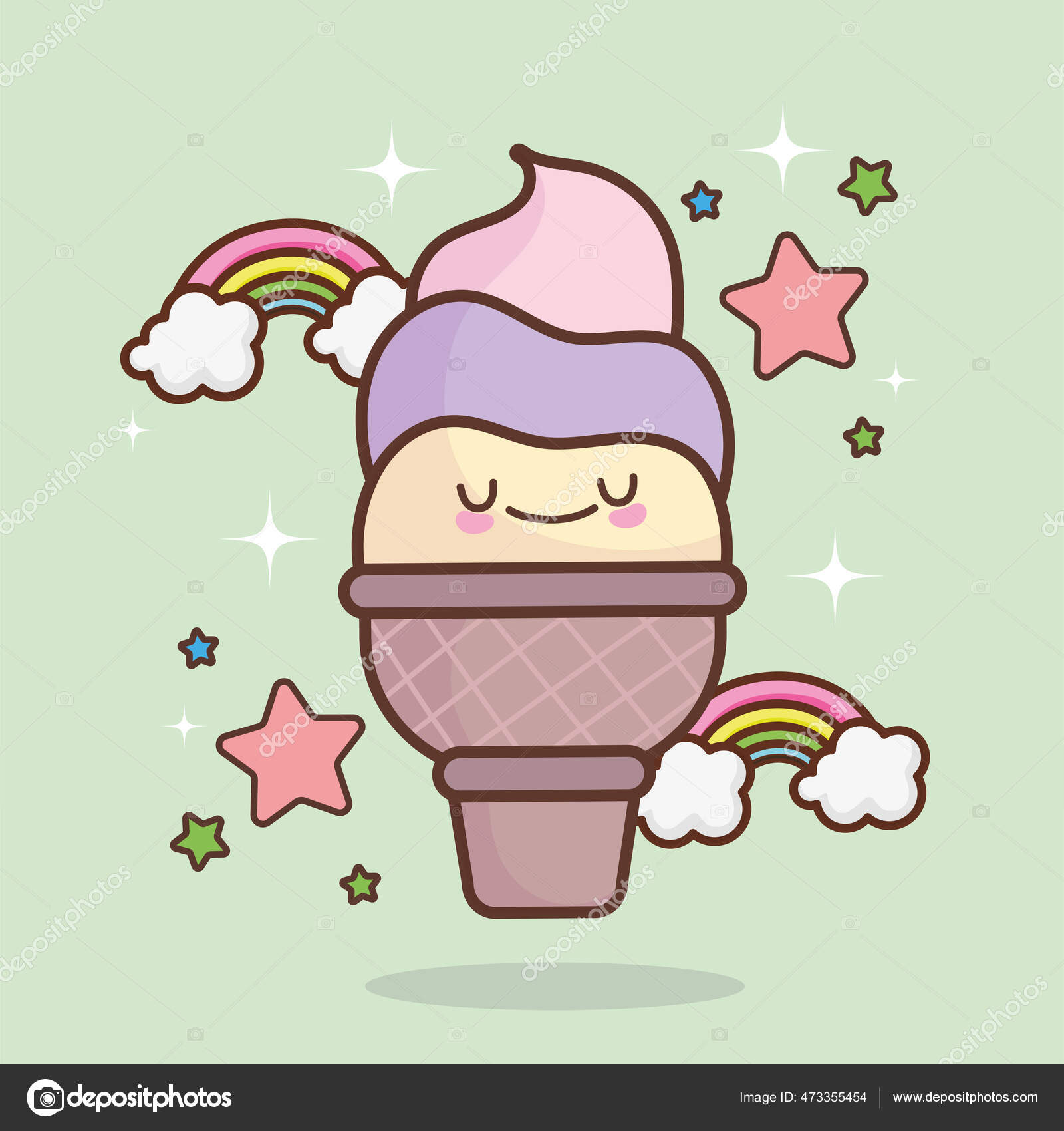 可爱的冰淇淋真有趣图库矢量图©stockgiu 473355454, image size:1600x1700