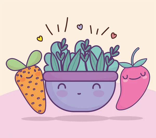Legumes de salada bonito — Vetor de Stock