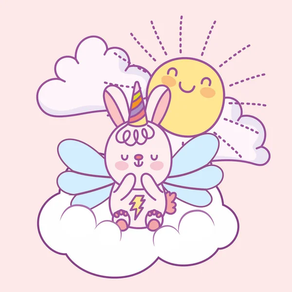 Sole coniglietto carino — Vettoriale Stock