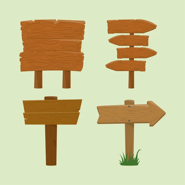 Set houten bord — Stockvector