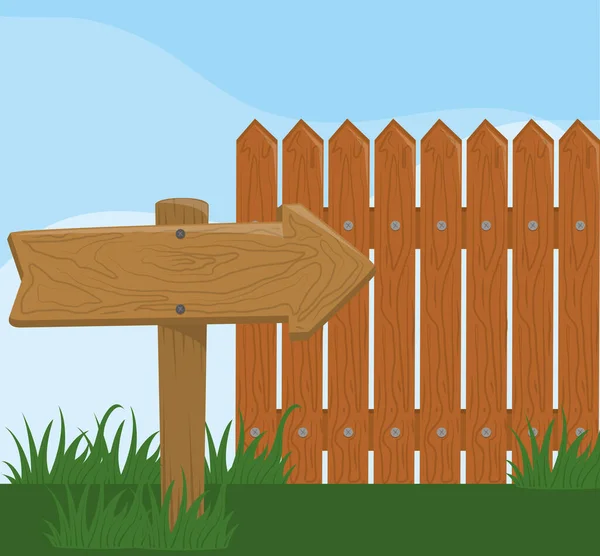 Panneau de clôture en bois — Image vectorielle