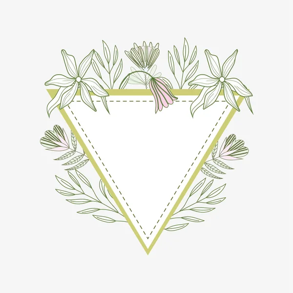 Triángulo marco botánico — Vector de stock