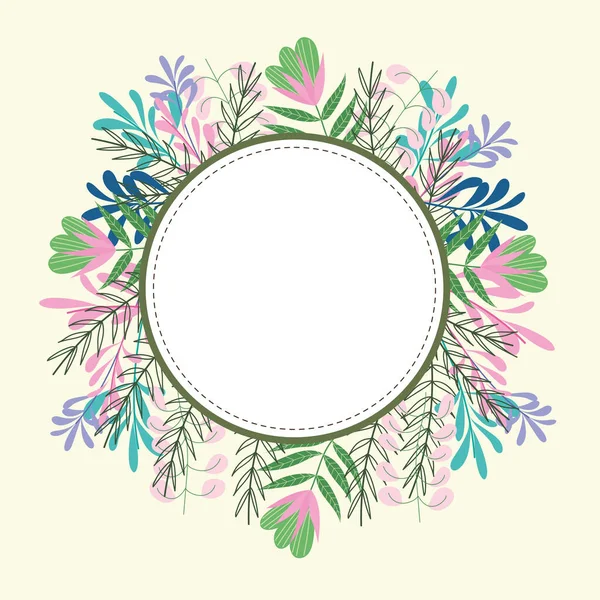 Floral circle frame — Stock Vector