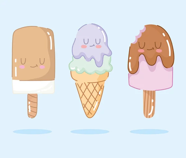 Fagylalt rajzfilm készlet — Stock Vector